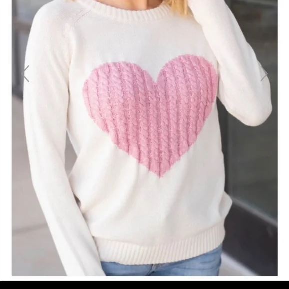 NWT Heart Pull Over Sweater - Picture 2 of 5